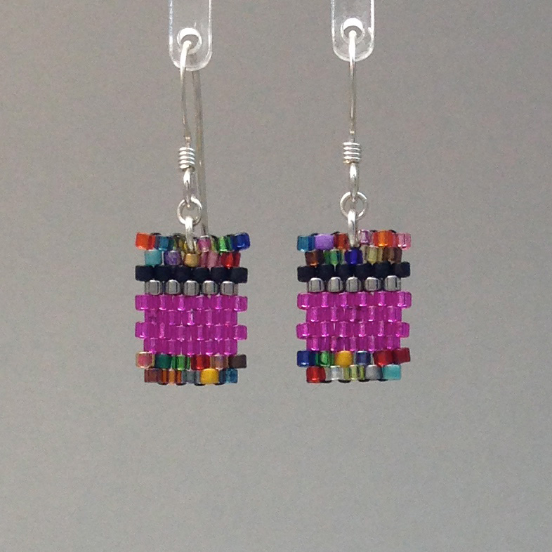 Short Confetti Hot Pink Earring